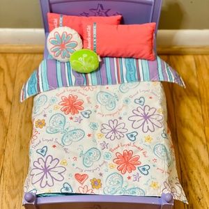 Gently used, American Girl Teuly Me bed and bedding.